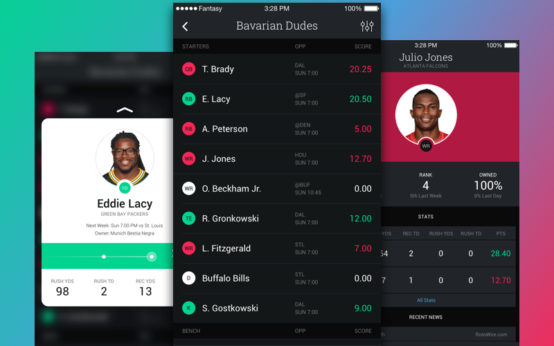 Fantasy Sports Application Design Layout